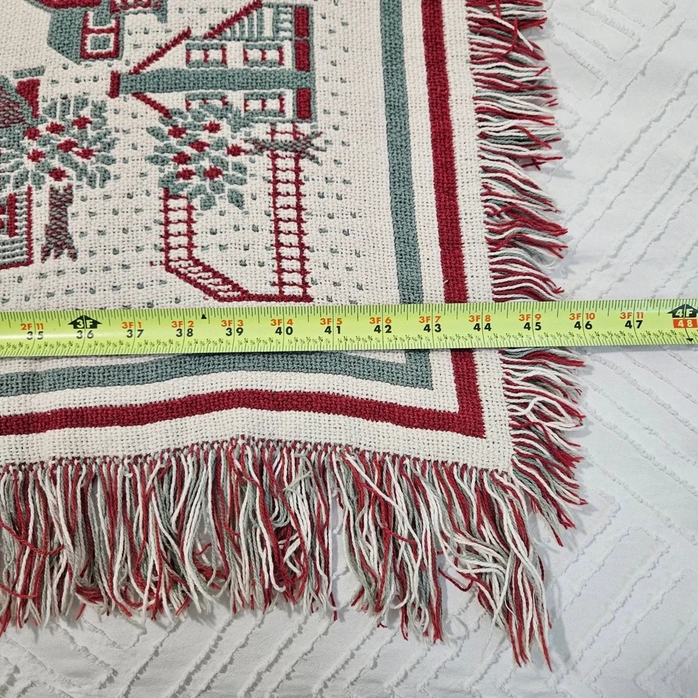 Vintage Bob Timberlake Tapestry Throw Blanket Christmas Small Town Holiday